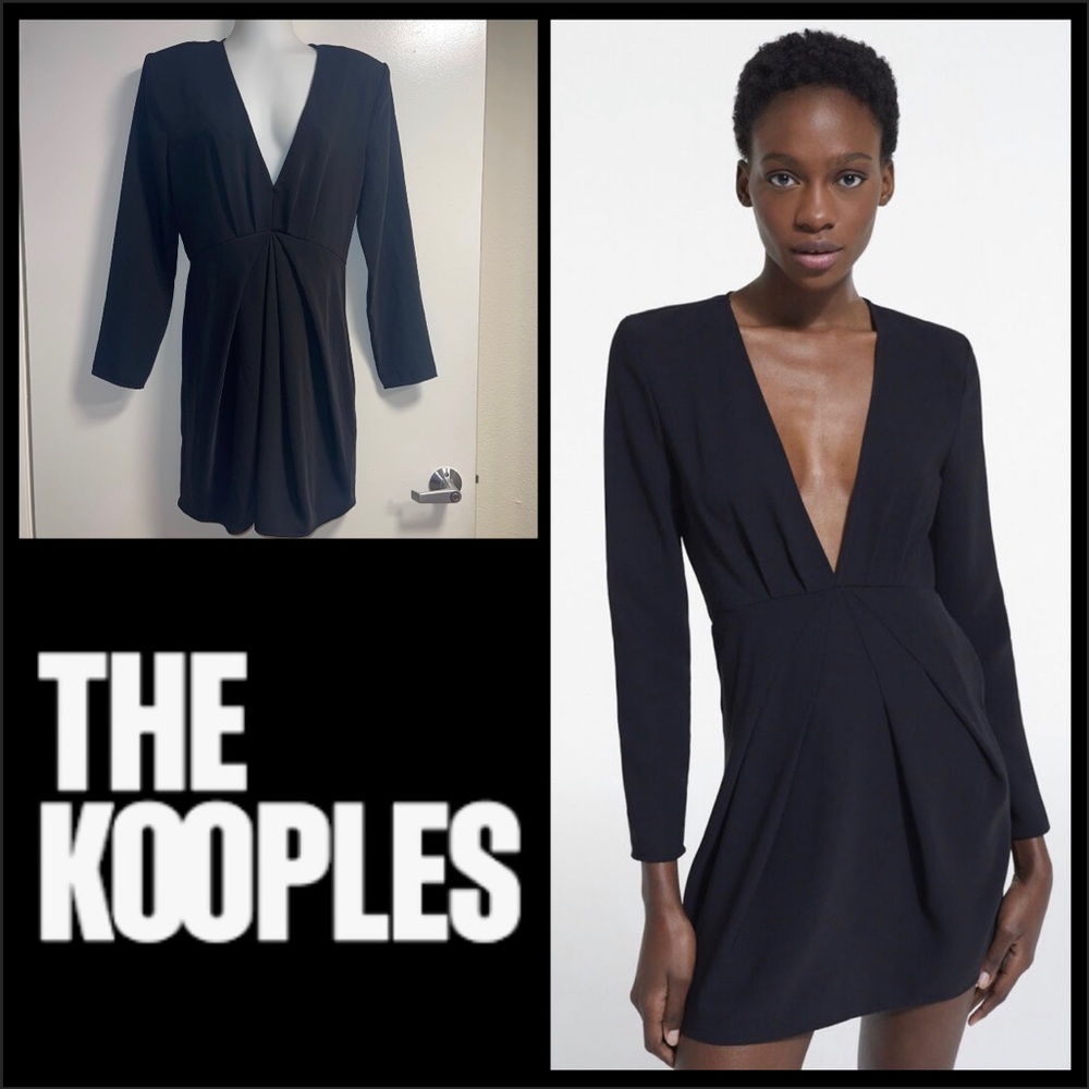The Kooples Short Black Shoulder Pads Dress US Size L